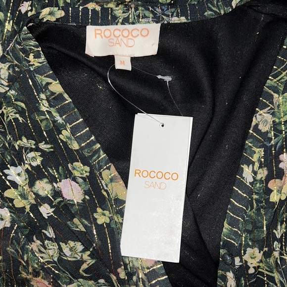 Rococo Sand - Black Floral Print High-Low Maxi Dress - Picture 7 of 7